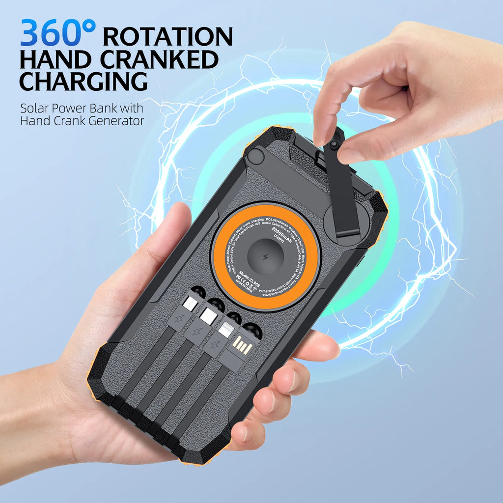 💡Solar Power Bank 20000mAh – Portable Charger