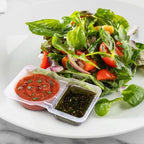 Disposable Dual-Compartment Condiment Containers with Lids