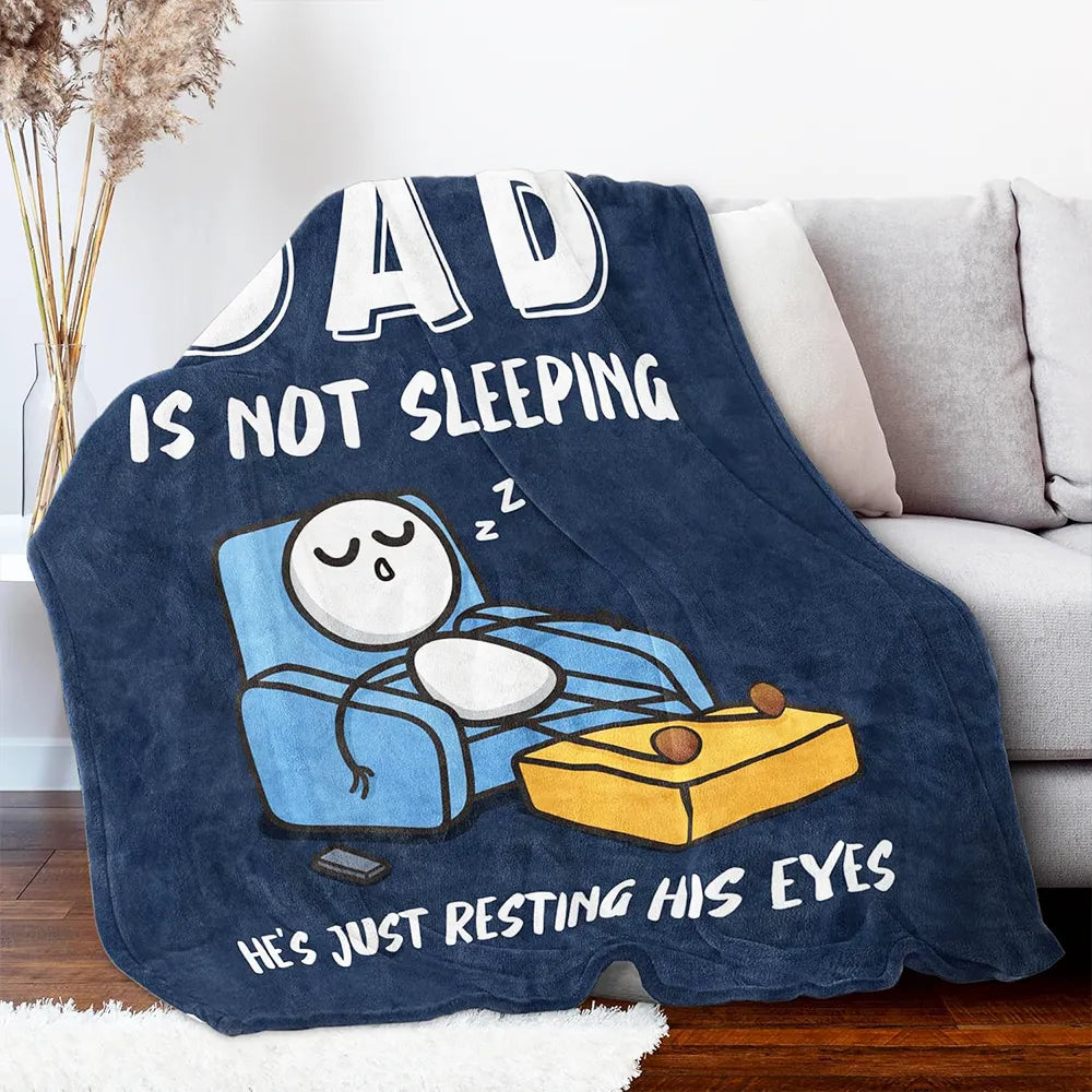 🛋️ Dad's "Not Sleeping" Blanket — Funny, Cozy, & Heartwarming Gift 🎁