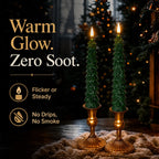 Remote-Controlled Real-Wax Christmas Tree Candles – 2-Piece Set