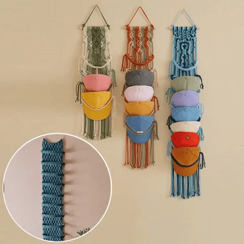Macrame Hat Rack – Boho Wall Organizer🧢✨