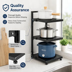 😃3-Tier & 5-Tier Carbon Steel Storage Rack for Pots, Pans, Lids & Cookware