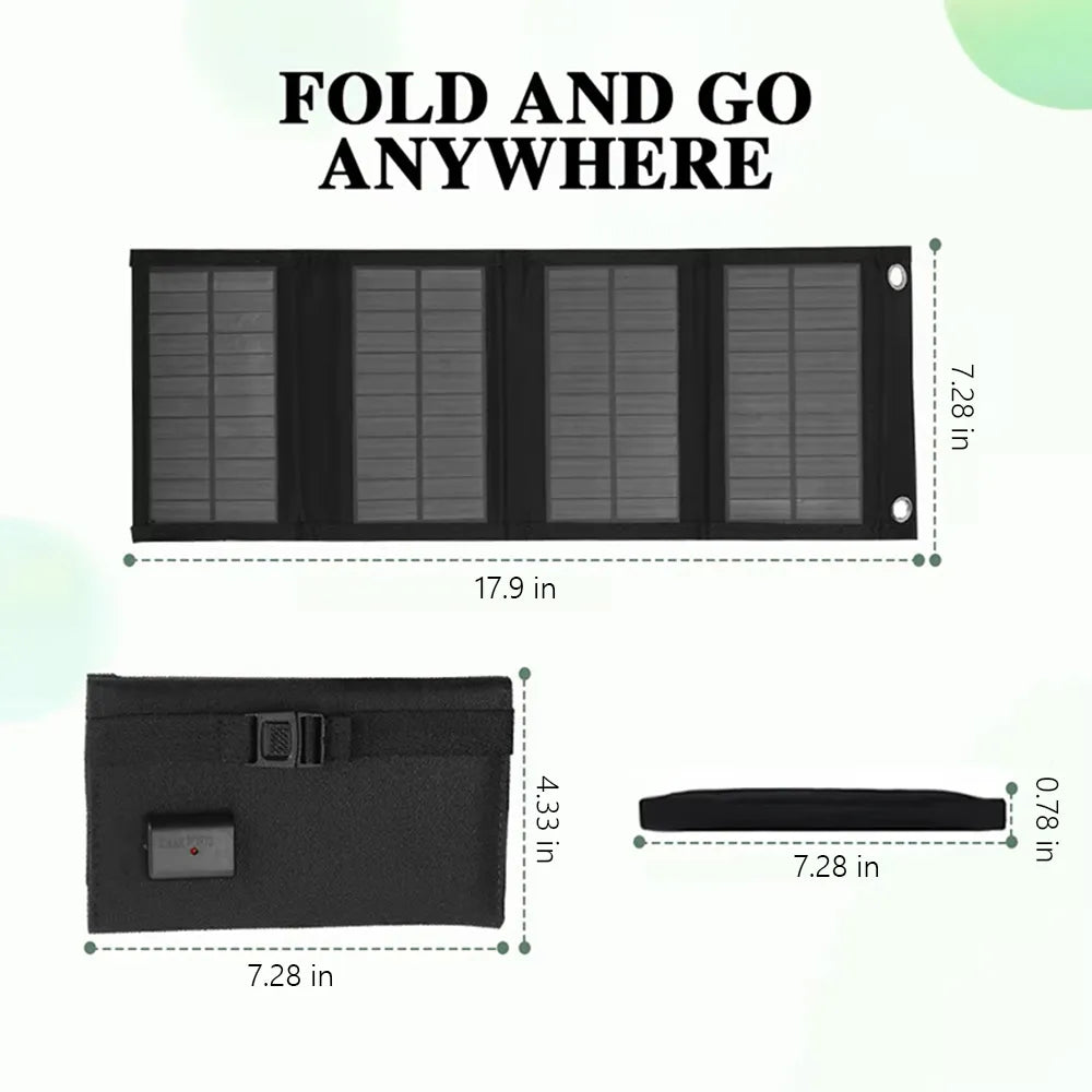☀️ Foldable 10W Solar Charger Panel with USB Output