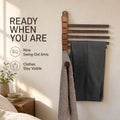Space-Saving Swivel Solid Wood Trouser Rack