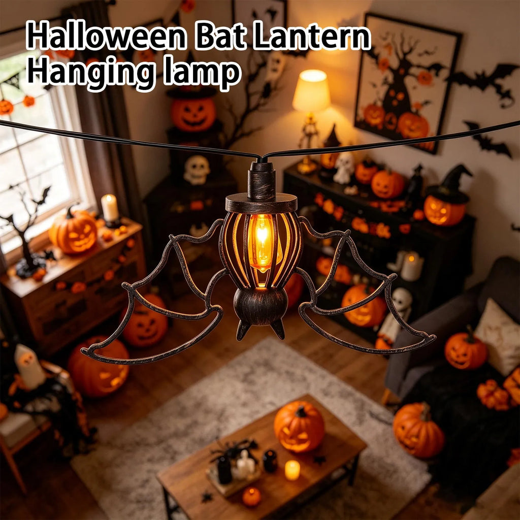 Haunting Glow Spider or Bat Halloween String Lights – Set of 5