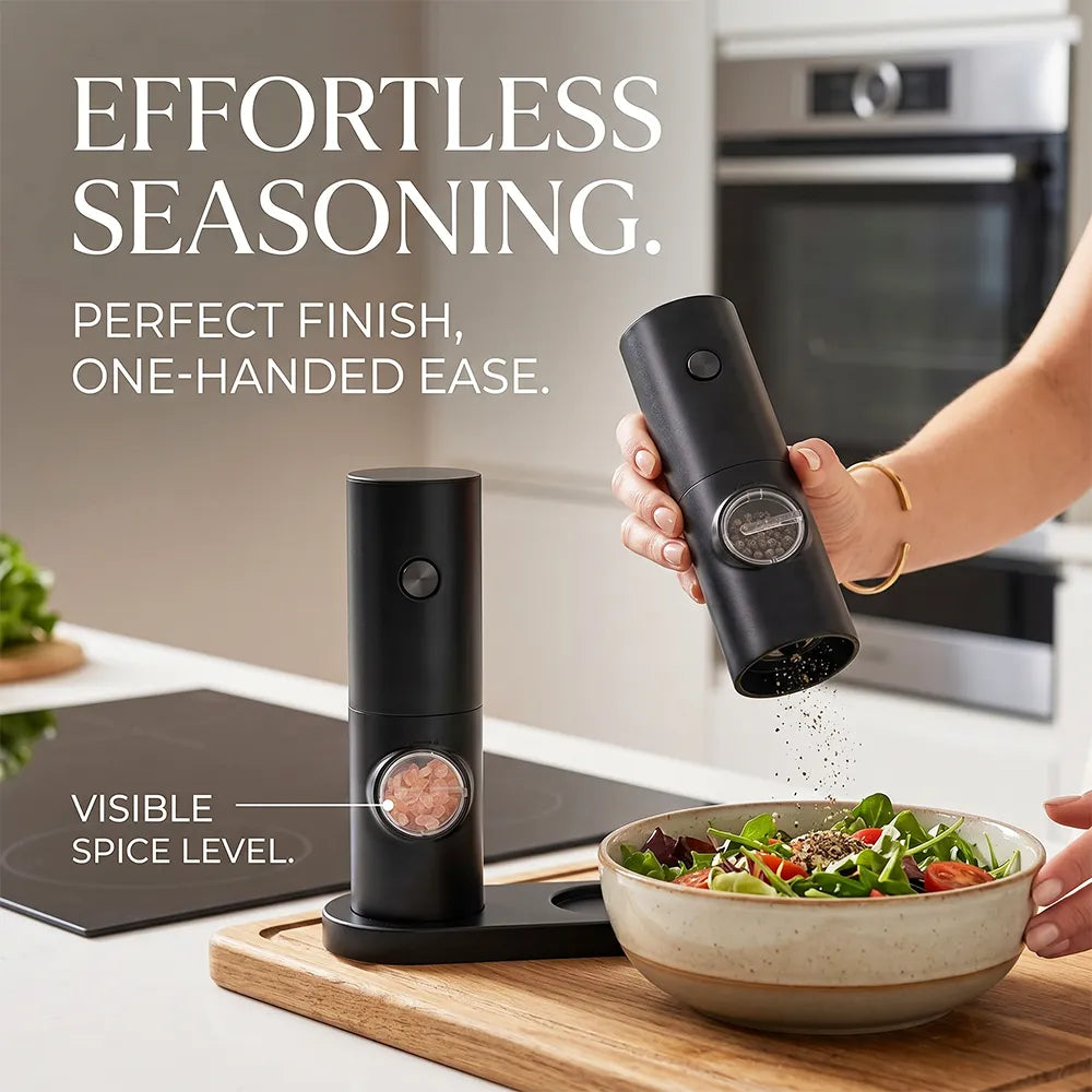 ⚡Electric Salt & Pepper Grinder Set – 2 Pack Automatic Spice Mills  🎈