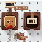 🏡 Home Tag Keychain Set — Solid Wood Key Holder & Wall Mount Hook
