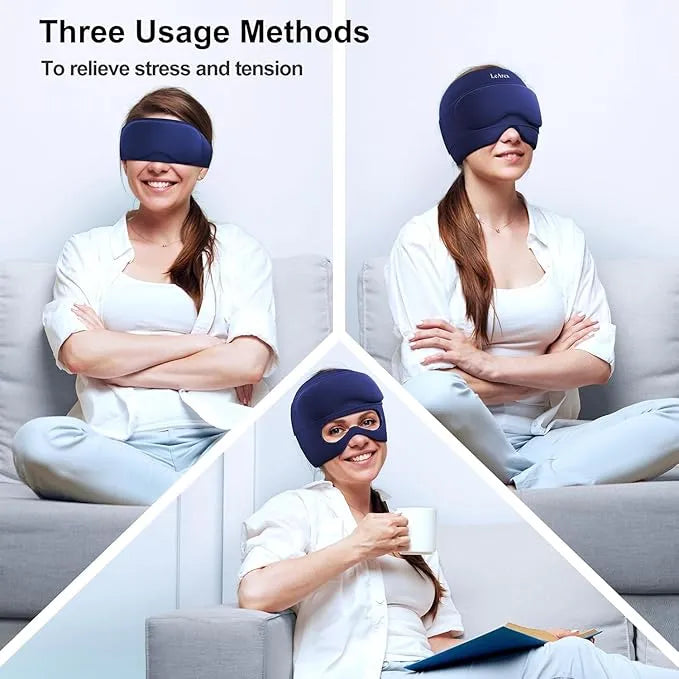 Multifunctional Gel Head & Eye Therapy Mask – Hot & Cold Relief for Migraines, Puffy Eyes, Sinus Pressure & Stress