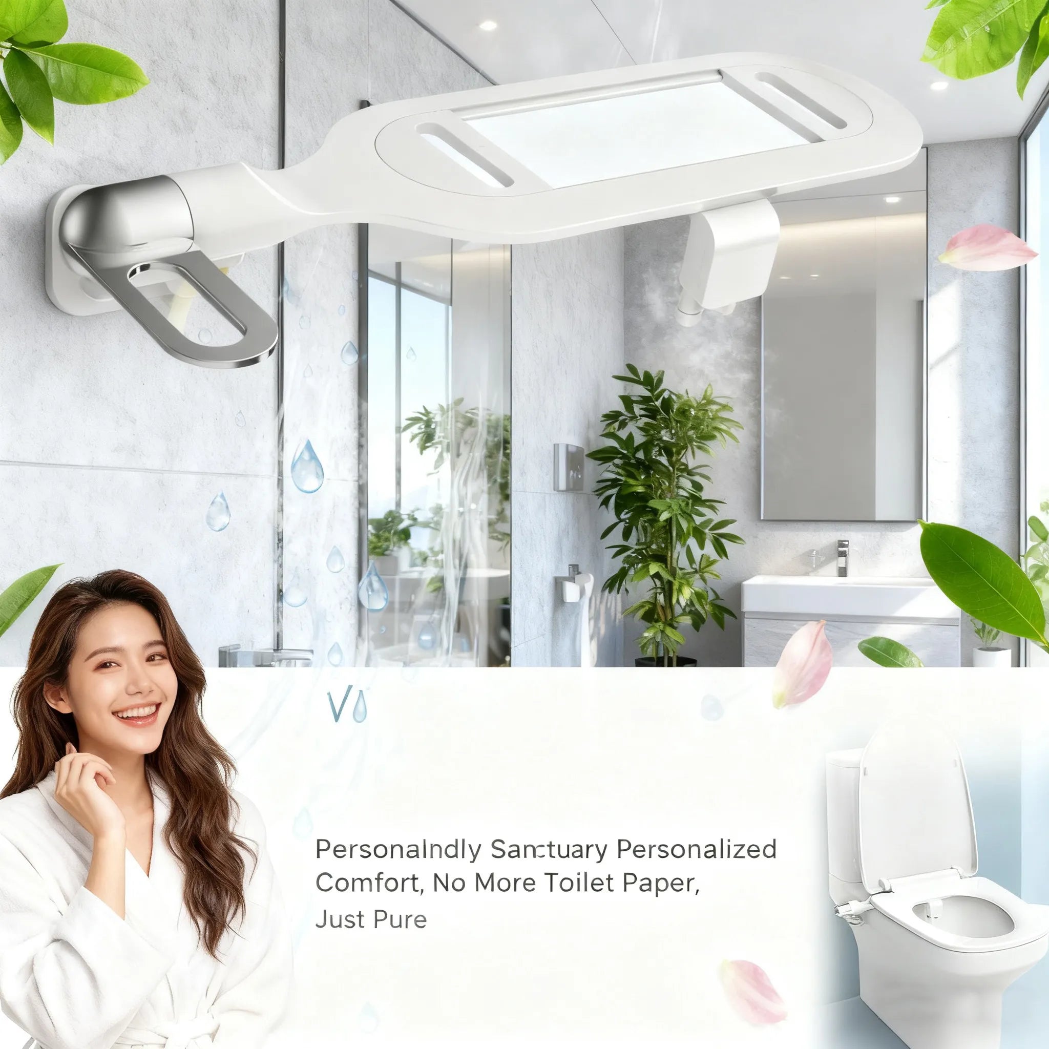 Universal Dual-Spray Smart Toilet Seat – Non-Electric, Adjustable Water Flow, Eco-Friendly, and Easy to Install 🚽💧