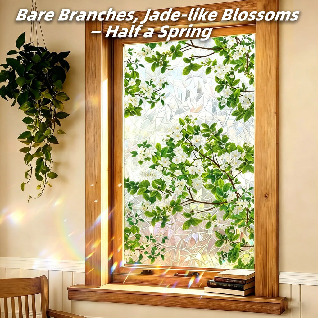 🌸 Botanical Window Decals + Magnetic Storage Shelf Set