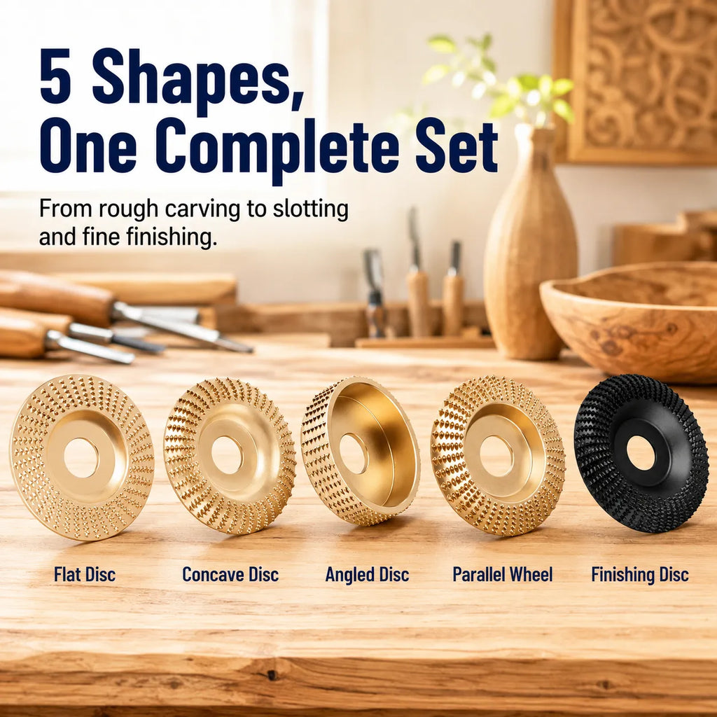 ⚡ 5-Piece Wood Carving Disc Set