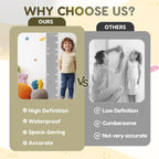 Wall-Mounted Height Measurement Chart with Mirror & Stickers – Track Your Child’s Growth in Style!