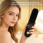 ✨ Wireless LCD Rechargeable Hair Straightener Brush