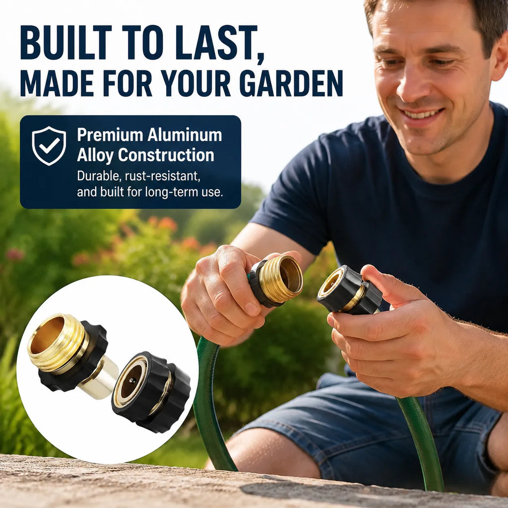 💧 Aluminum Alloy Garden Hose Connector (Quick-Connect 3/4")