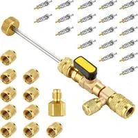 AC Valve Core Remover Installer Tool Kit | Dual Versions for Home & Automotive AC | Dual Size SAE 1/4" & 5/16" Ports