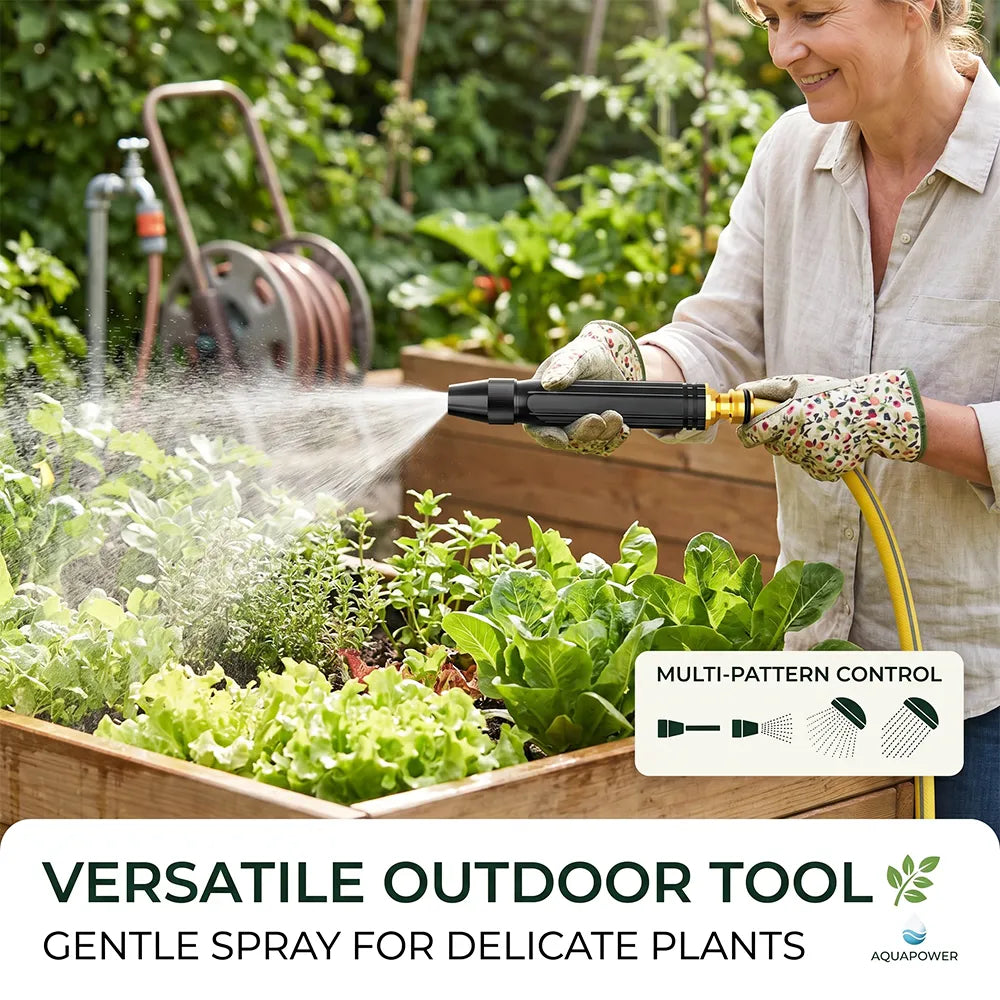 🚿🌿Adjustable Garden Hose Nozzle – High Pressure Multi-Pattern Spray Nozzle