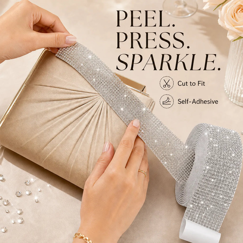 Peel-and-Stick Rhinestone Mesh Tape