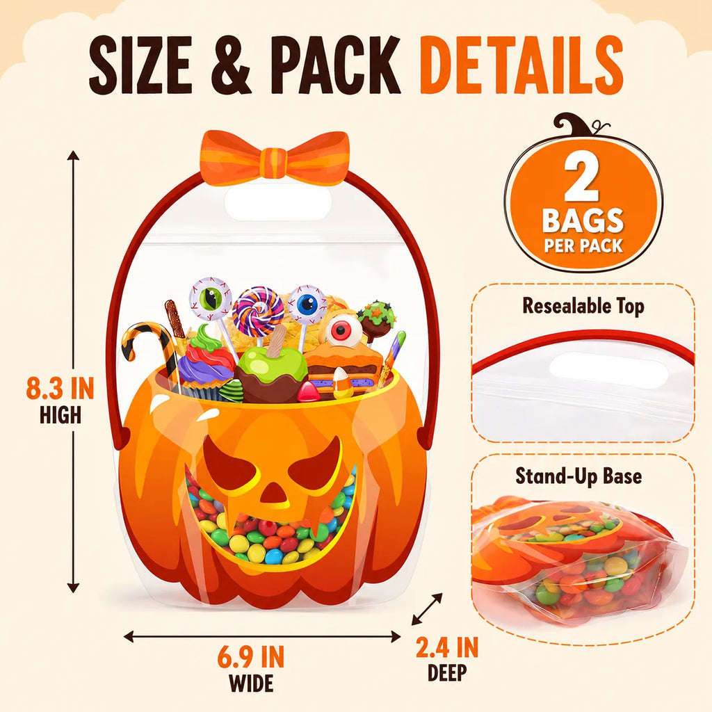 Stand-Up Pumpkin Trick-or-Treat Bag Set