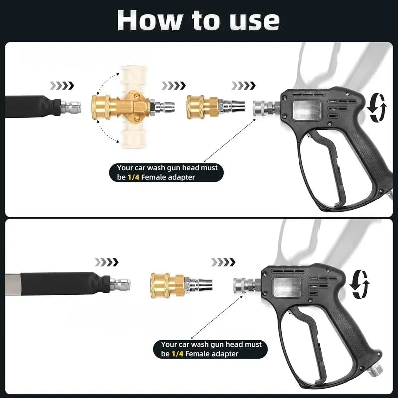 🎉23.6 inch（60cm） Thickened Radiator Cleaning Wand with Water & Air Dual-Purpose Connector