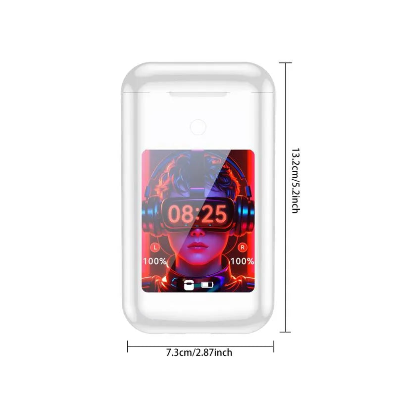 Wireless Earbuds with 2.8" Touchscreen & Power Bank – Music, Power & Entertainment in One