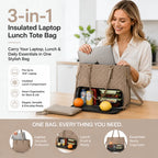 👜 3-in-1 Insulated Laptop Lunch Tote Bag