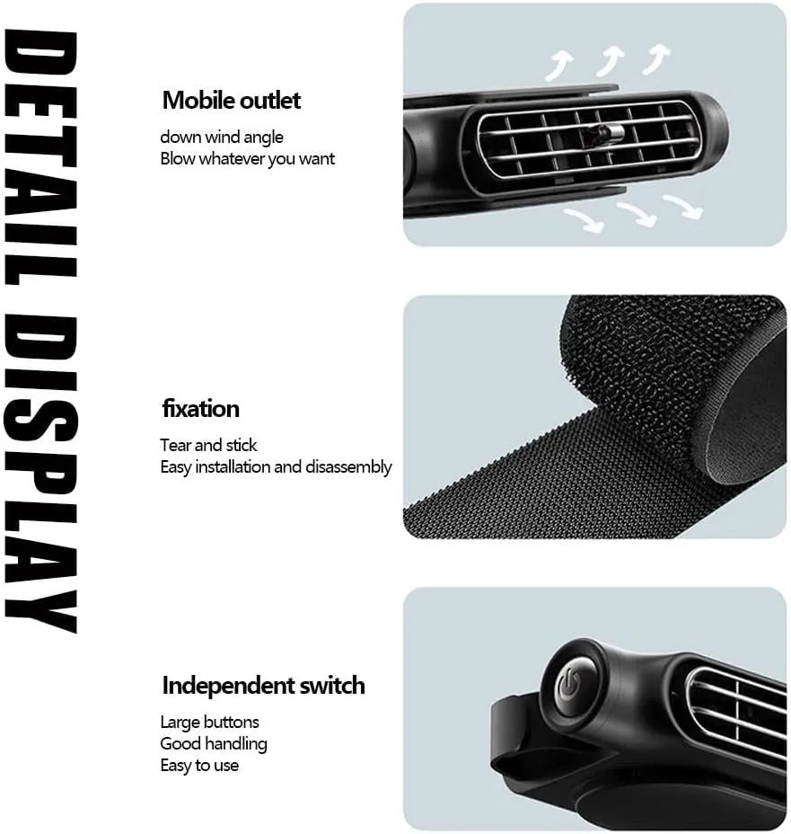 Headrest-Mounted USB Car Cooling Fan