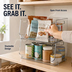 Clear Stackable Open-Front Storage Bins – 2-Piece Set