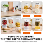 🥗Hourglass Pickle Jar with Built-In Fork – Juice Separation Storage Container