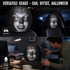 Scary Face Car Headrest Covers — 3 Slip-On Horror Designs