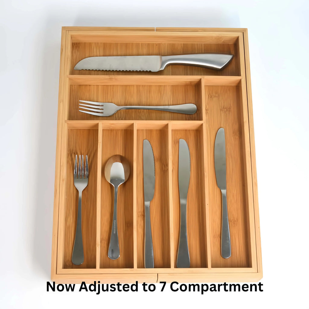 Expandable Bamboo Drawer Organizer – Versatile Compartment Storage🌿🗂️
