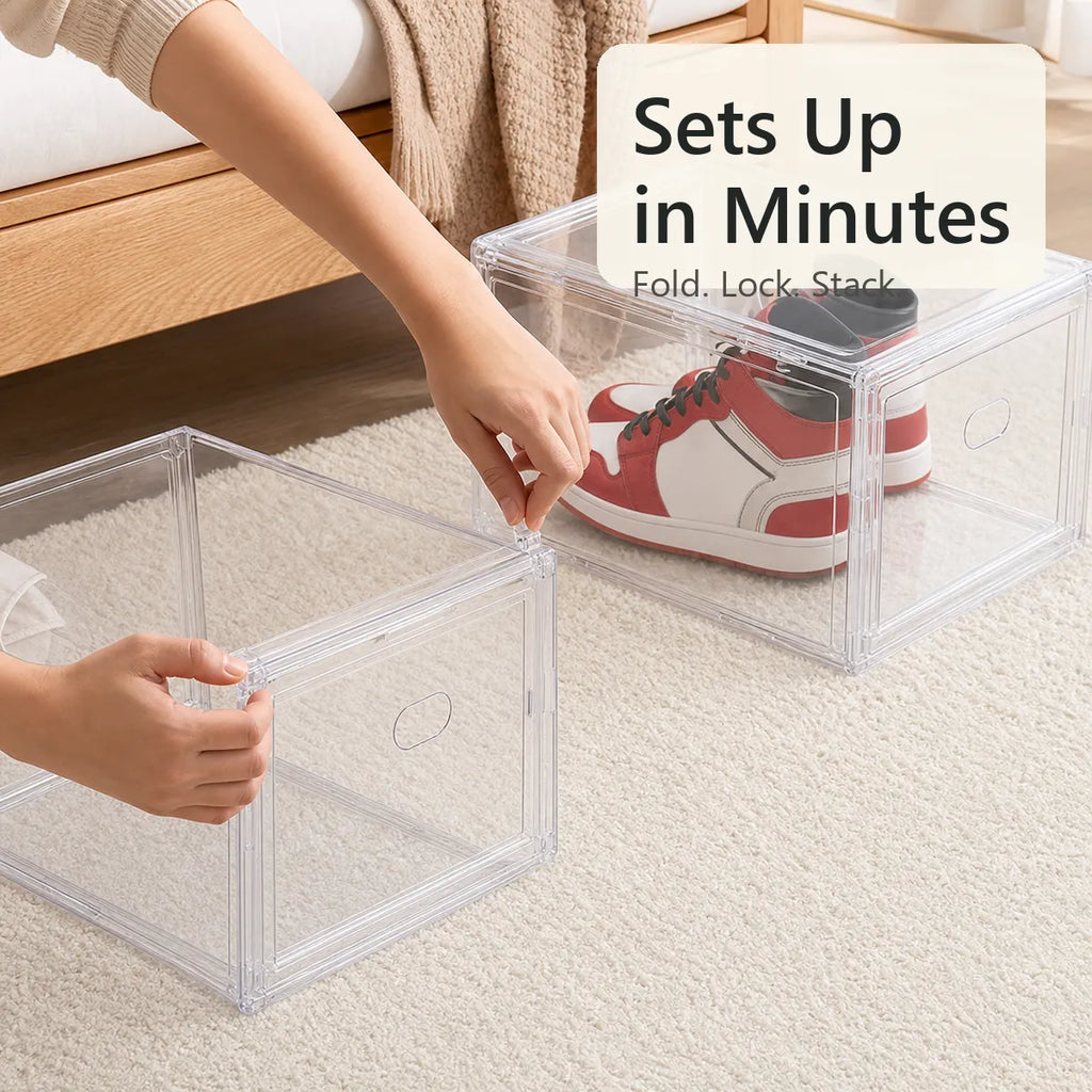 Clear Foldable Shoe Storage Boxes