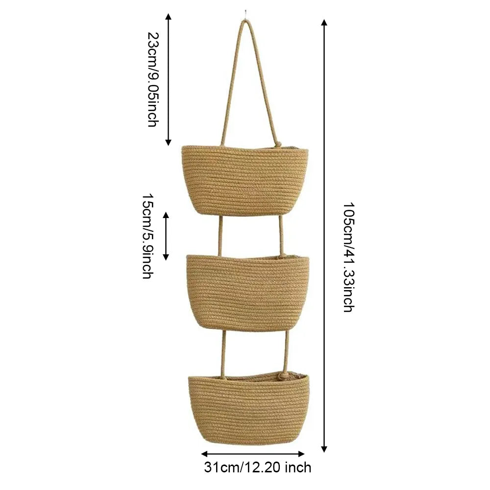 🌿Behind-the-Door Hanging Storage Basket (3-Tier Wall-Mounted Organizer)