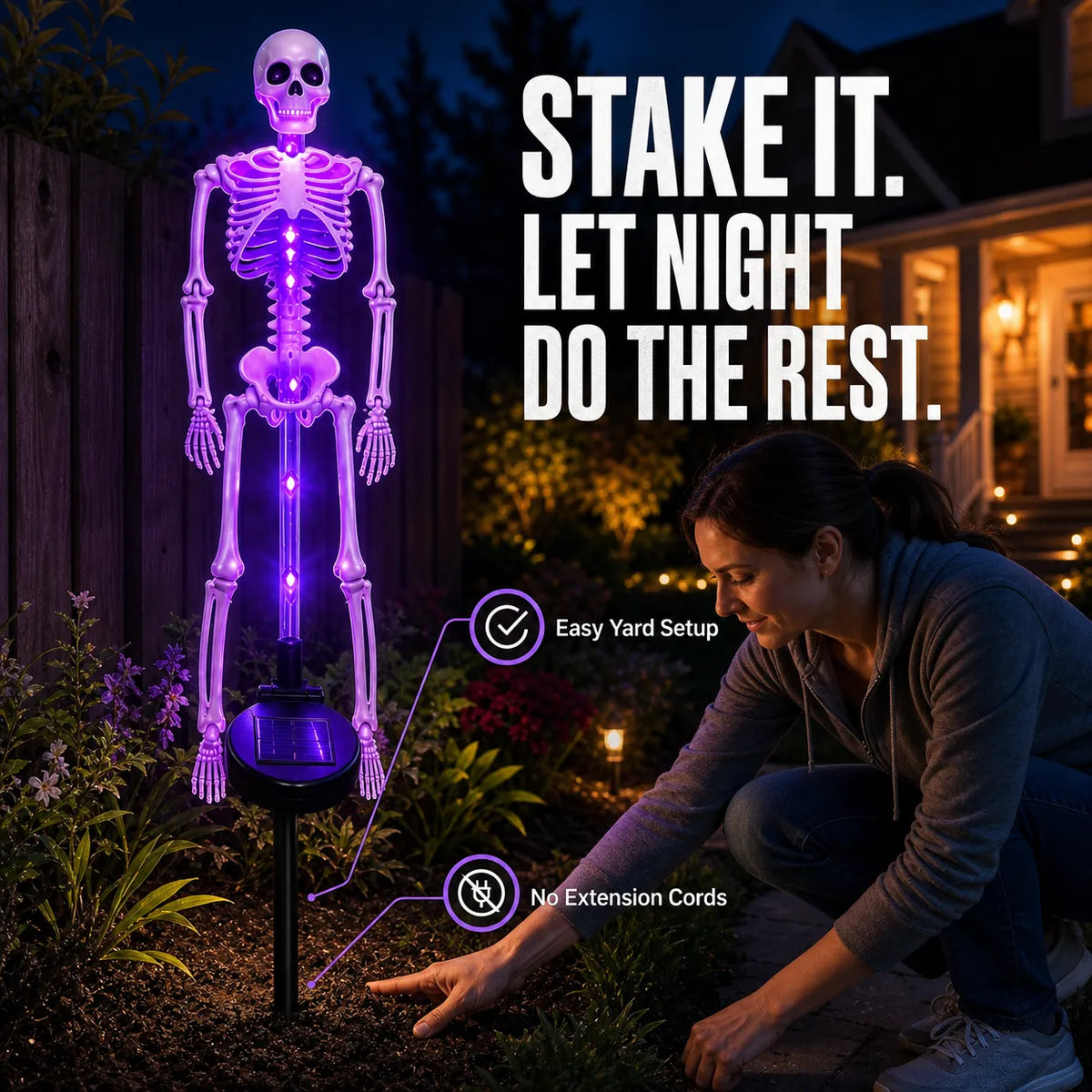 Solar Skeleton Yard Stake – Halloween Garden Light