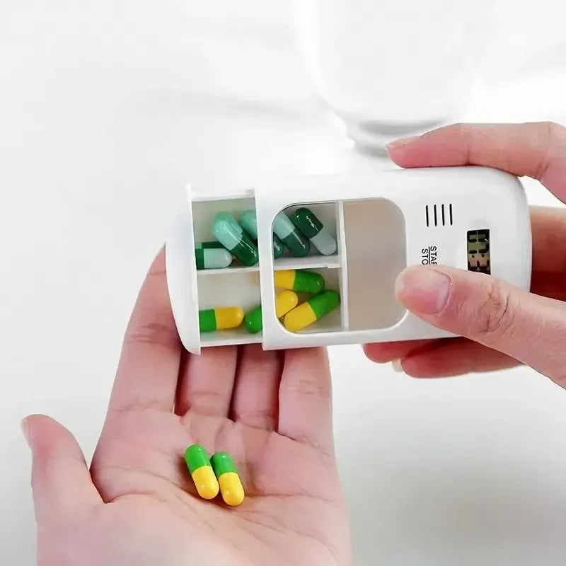 Portable LED Pill Storage Box with Alarm – Smart, Compact & Travel-Ready