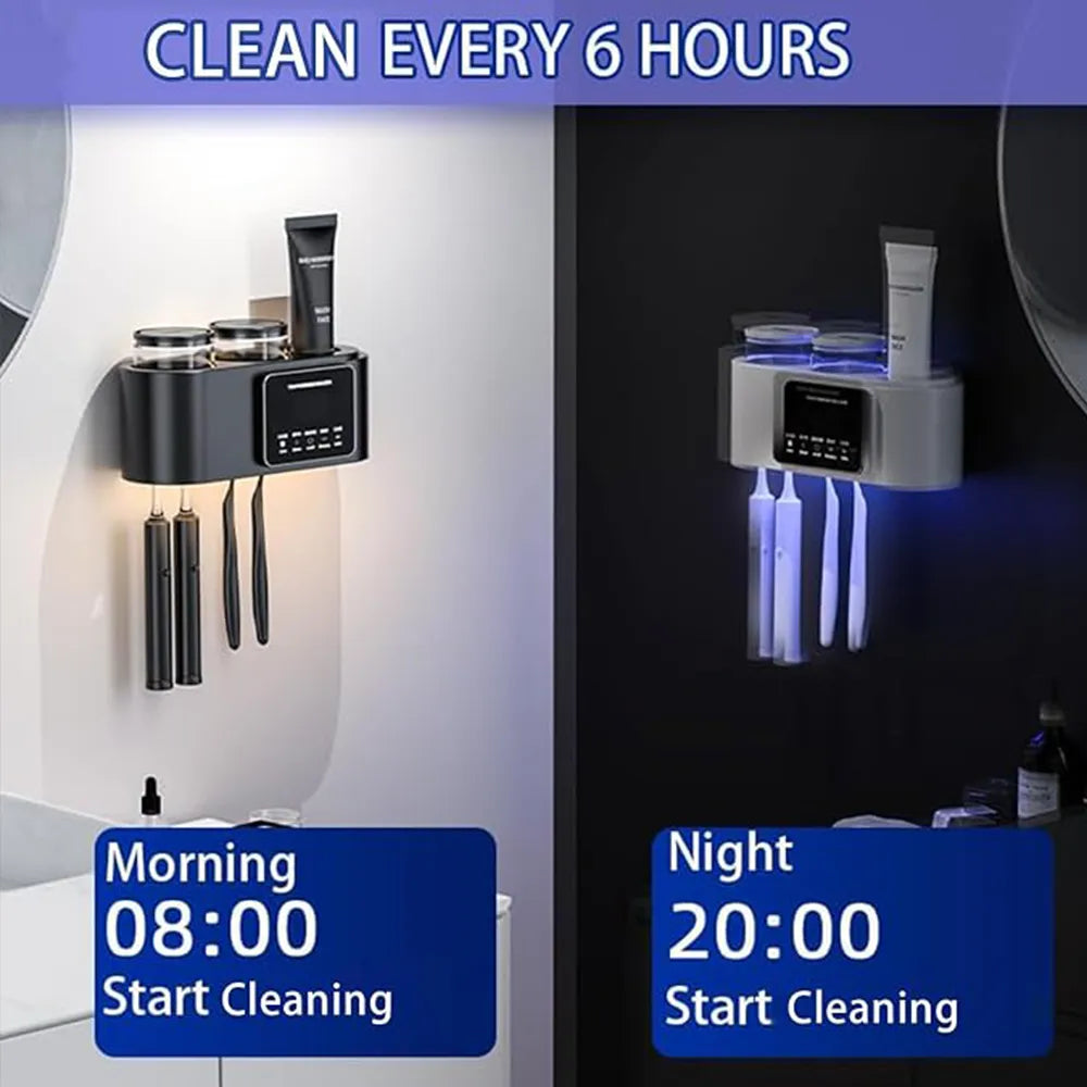 🦷 Smart Toothbrush Holder with UV Air-Drying &Screen  Display