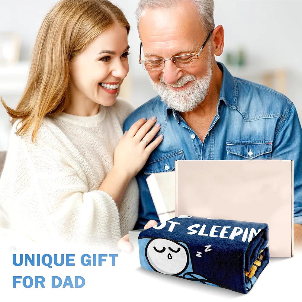 🛋️ Dad's "Not Sleeping" Blanket — Funny, Cozy, & Heartwarming Gift 🎁