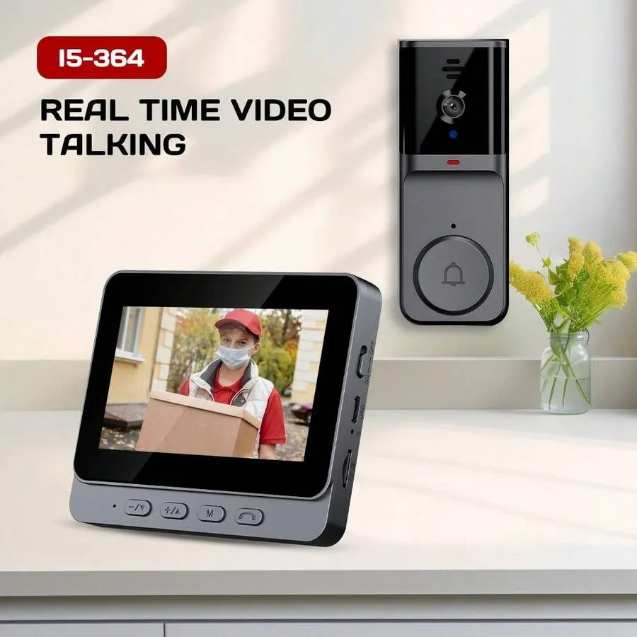 M16S Wireless Video Doorbell Monitor with 4.3-Inch Indoor Screen