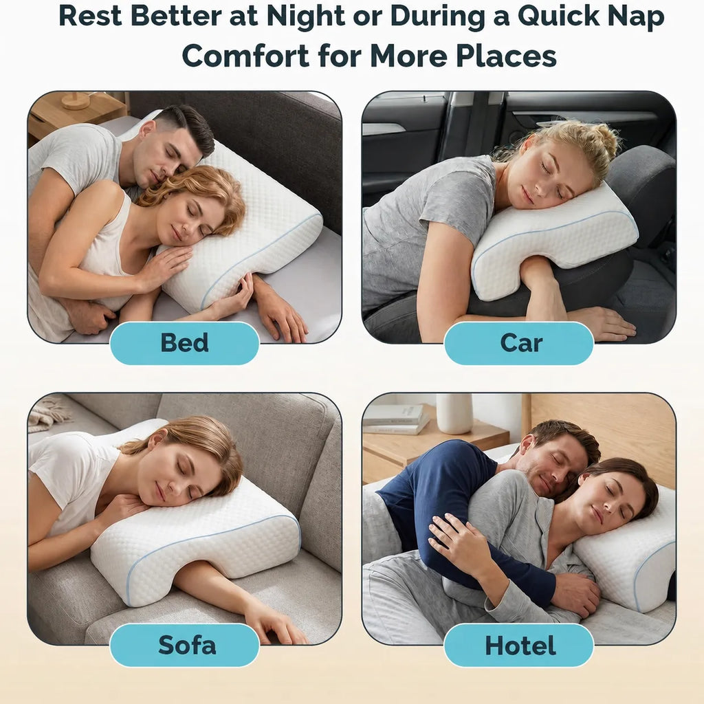 Couple Comfort Memory Foam Arm-Channel Pillow