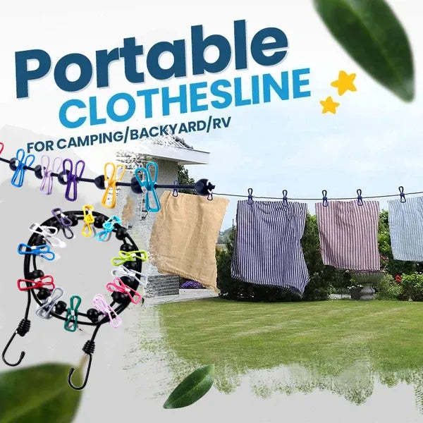 🔥Portable Clothesline for Camping/Backyard/RV