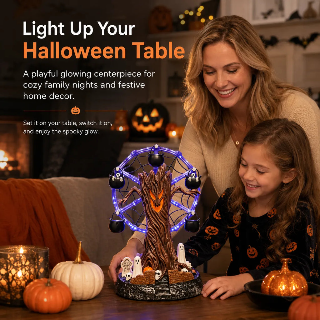 Animated Haunted Tree Ferris Wheel Halloween Tabletop Decoration