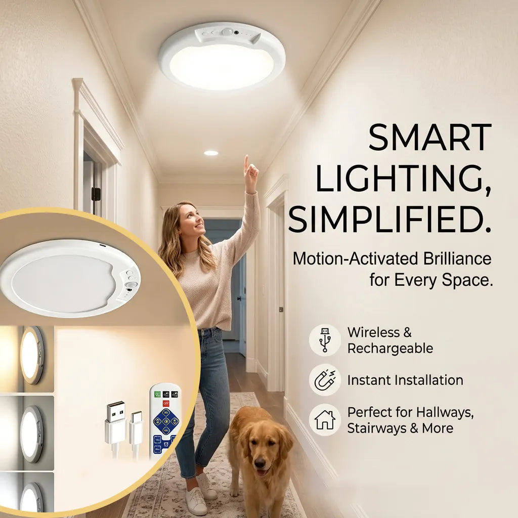 💡Rechargeable Motion Sensor LED Ceiling Light