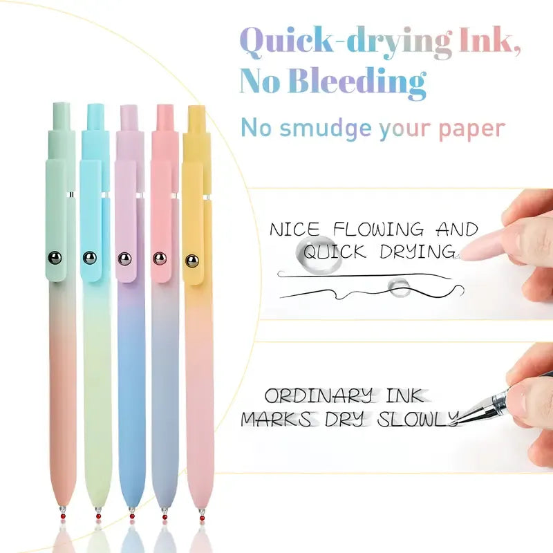 ✨ 5-Piece Retractable Gel Pen Set – Smooth, Quick-Drying, and Elegantly Designed