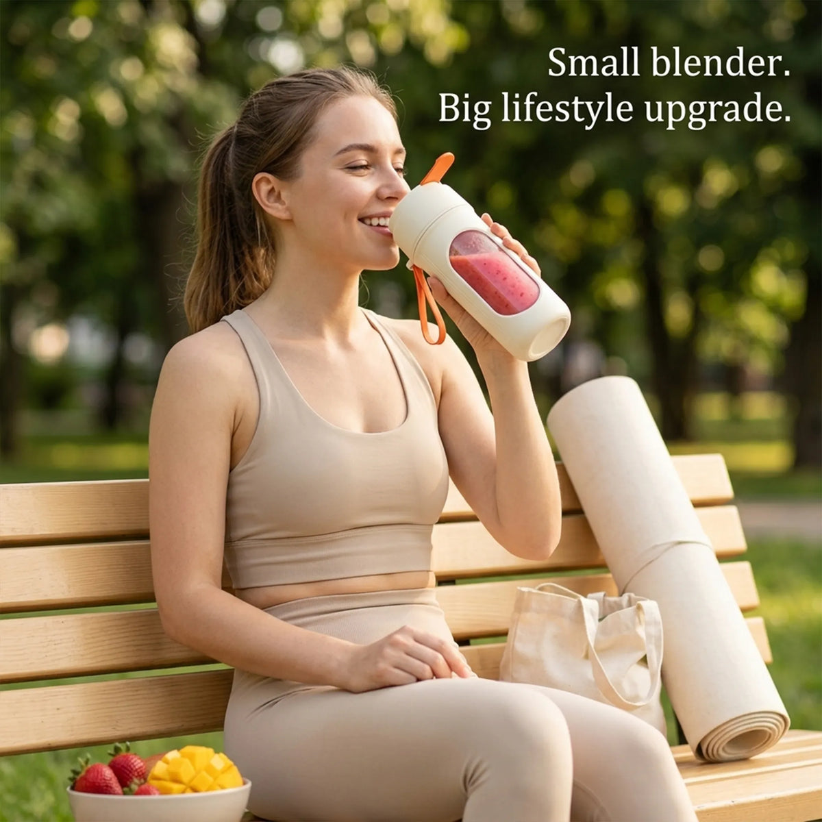🍓Smoothie Blender – 15fl oz Portable Type-C Rechargeable Blender