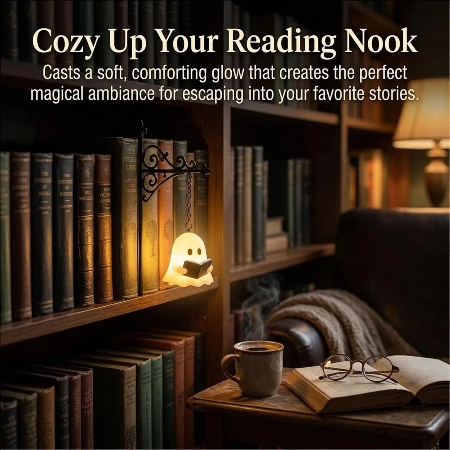 Enchanted Bookshelf Insert Light – Vintage Lantern or Reading Ghost