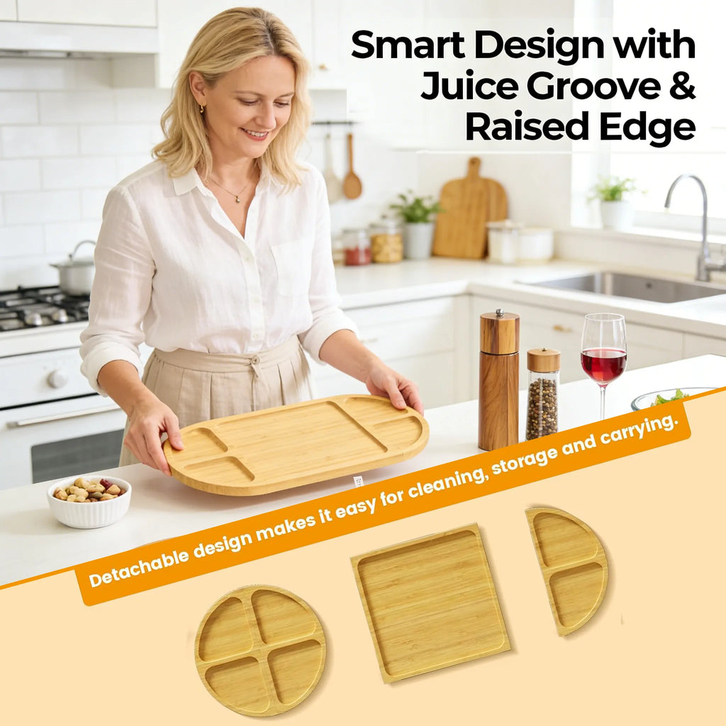 🧀 Bamboo Charcuterie Board Set