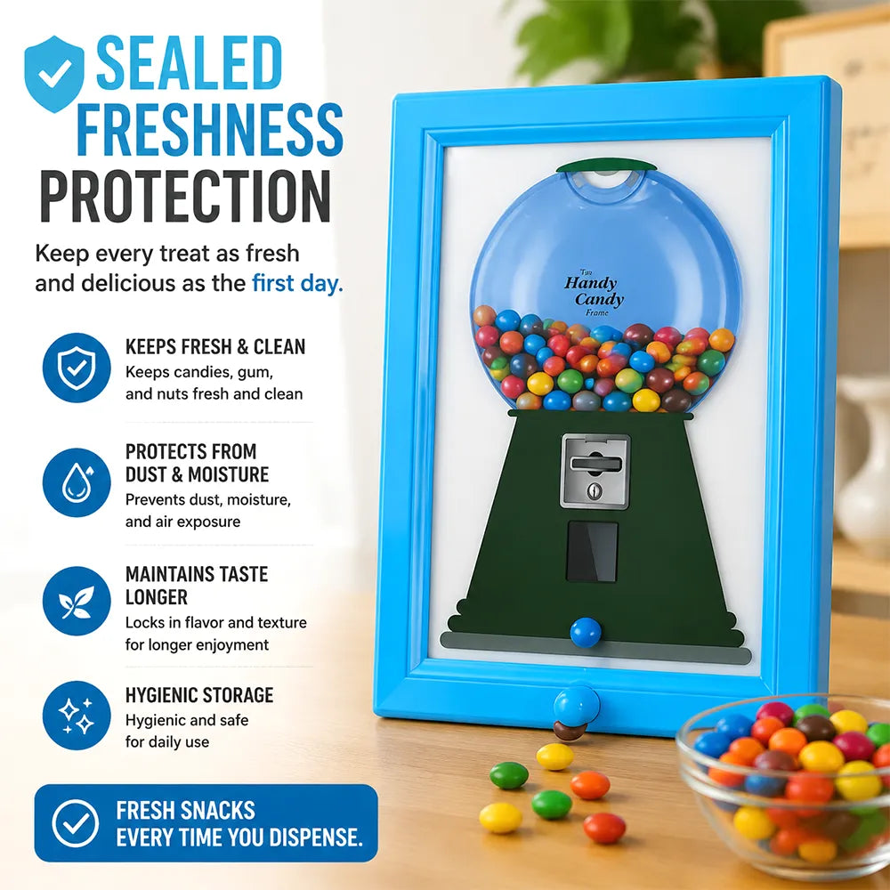 🍬 Wall-Mounted Candy Dispenser Frame – Fun Framed Snack Organizer