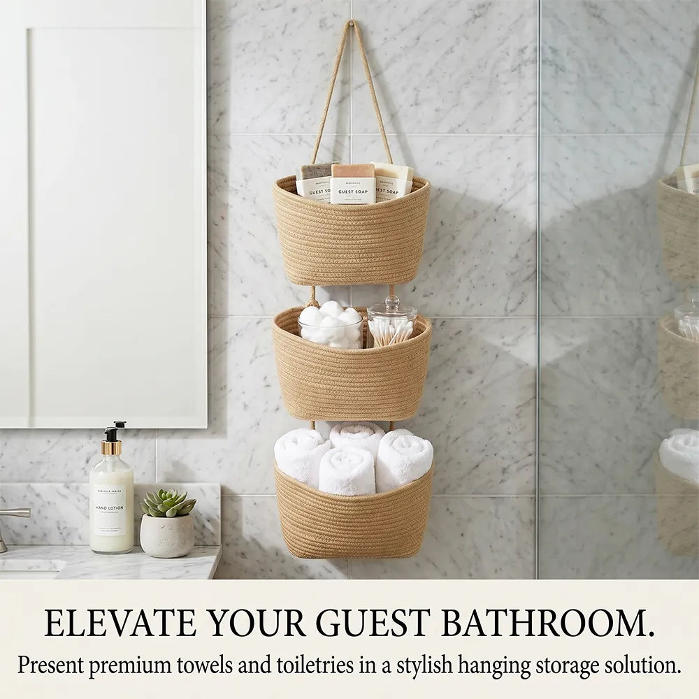 🌿Behind-the-Door Hanging Storage Basket (3-Tier Wall-Mounted Organizer)