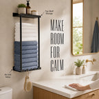 Wall-Mounted Towel Organizer with Top Shelf & 3 Hooks
