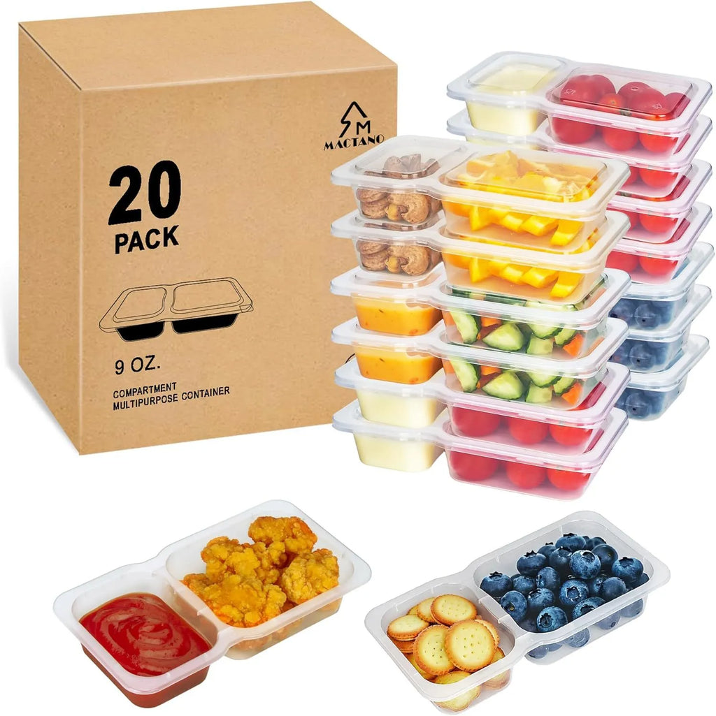 🥨 Double Compartment  Snack Containers with Lids