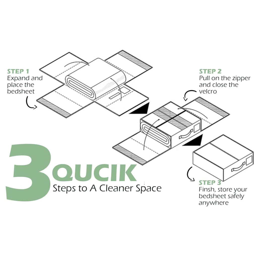 🛏️ Foldable bedding storage box - with a see-through window and transparent label bag